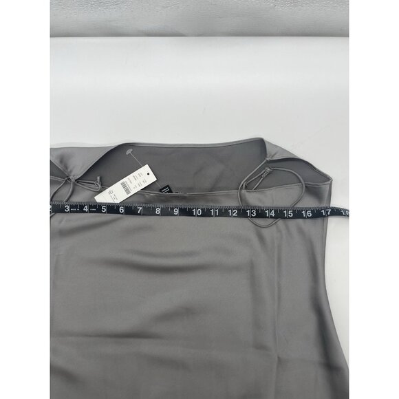 J. Crew Gwyneth slip dress silver Sz 6 gray Party Cocktail Wedding Slimming - Picture 7 of 8